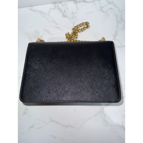 Prada Saffiano Leather Chain Wallet Black Gold Hardware - Picture 3 of 9